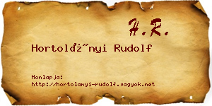 Hortolányi Rudolf névjegykártya