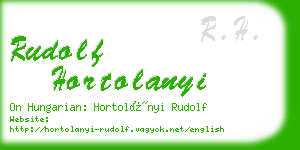 rudolf hortolanyi business card